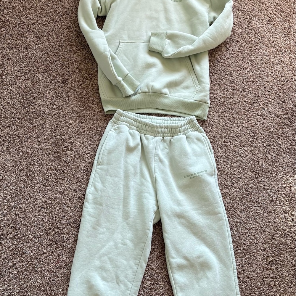 Women’s Sage Green Fleece Track Joggers
